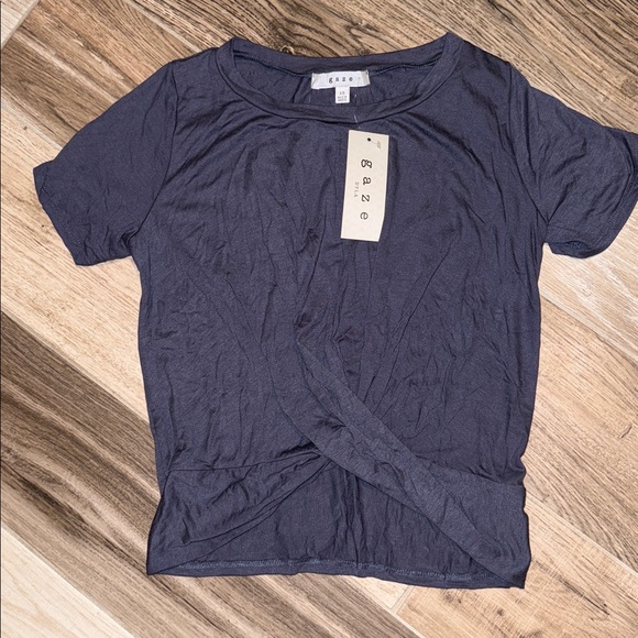 gaze Tops - Gaze Deep Gray Casual Tee Sz XS NWT